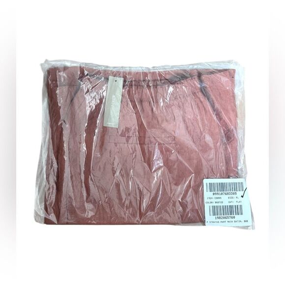 NWT J CREW PETITE Stratus pant in textured satin in Toasted Paprika - Picture 7 of 7